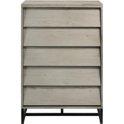 Industrial Mid-Century Modern Platform Bedroom Set with Herringbone Design Headboard – Stylish and Versatile