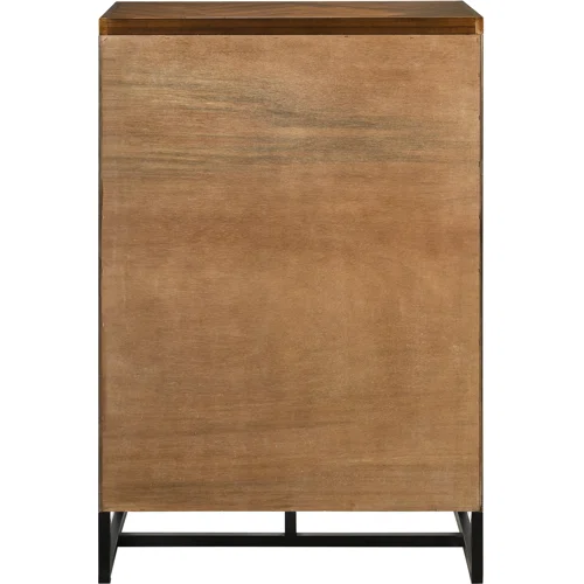 Industrial Mid-Century Modern Platform Bedroom Set with Herringbone Design Headboard – Stylish and Versatile