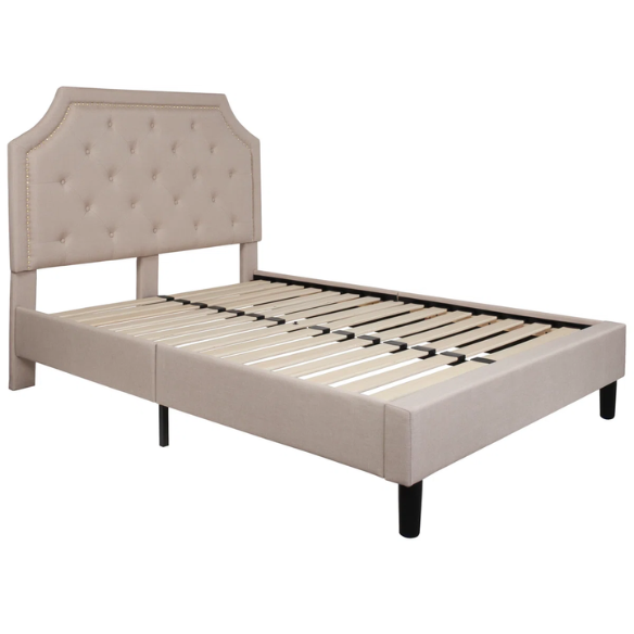 Elegant Button Tufted Upholstered Platform Bed Frame – Full Double Size with Modern Design