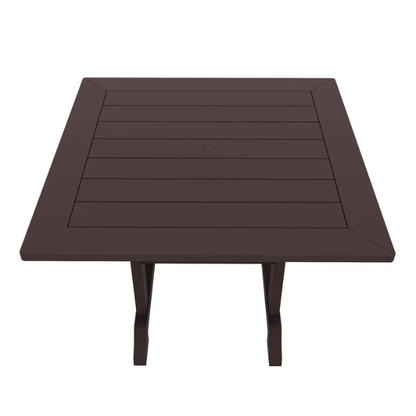All-Weather Outdoor 43" Square Dining Table – Durable, Eco-Friendly, and UV-Resistant Patio Dining Table with Umbrella Hole