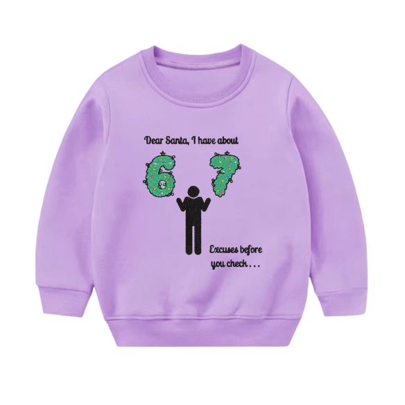 Youth “Dear Santa… I Have 6–7 Excuses” Holiday Sweater