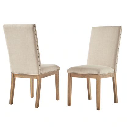Modern Fabric and Wood Dining Set – Where Elegance Meets Comfort and Style