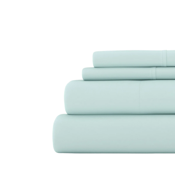 Seafoam Green Deep Pocket Microfiber Sheet Set – 4-Piece Soft, Wrinkle-Free Bedding with Pillowcases
