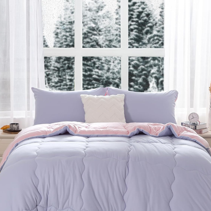 Luxurious Reversible King Size Comforter Set – Ultra-Soft and Warm with Cozy Breathable Fabric, Includes Down Alternative Quilt and 2 Pillow Shams