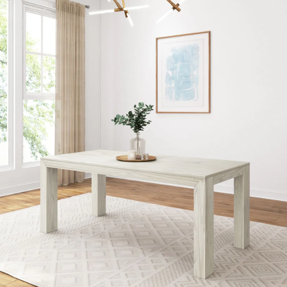 Rectangular Modern Dining Table – 72” Solid Pine Wood Dining Table for 6, Stylish & Versatile for Dining, Office, or Game Room, Durable & Easy to Assemble
