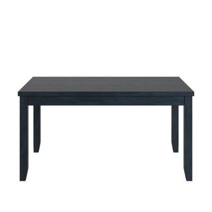 Solid Wood Rectangular Dining Table with Two Drawers – Distressed Finish, Rubberwood Construction, and Organized Storage