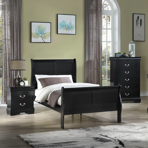 Elegant Polish Wooden Louis Philippe Style 5-Piece Full Double Size Bedroom Set – Timeless Design with Classic Charm and Luxurious Craftsmanship