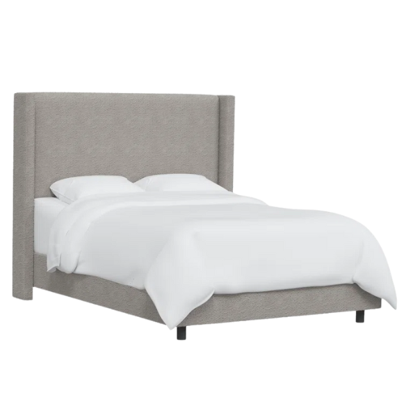Cozy and Sleek Modern Queen Size Upholstered Wingback Bed