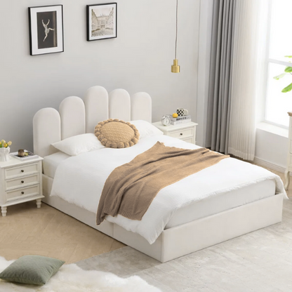 Elegant Hydraulic Velvet Upholstered Platform Bed – Full Double Size with Lift-Up Storage for Ultimate Space Saving