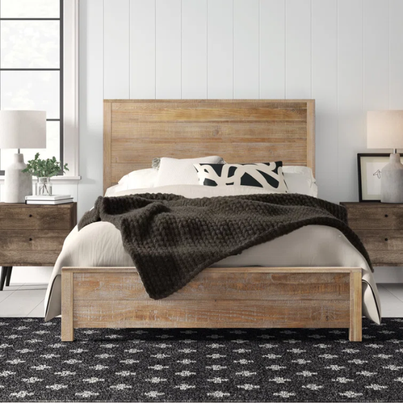 Rustic Solid Wood 3-Piece Full Double Size Bedroom Set – Timeless Charm with Durable Craftsmanship and Warm, Natural Finish