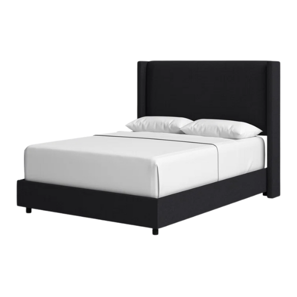 Cozy and Sleek Modern Queen Size Upholstered Wingback Bed