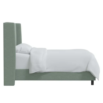 Cozy and Sleek Modern Queen Size Upholstered Wingback Bed