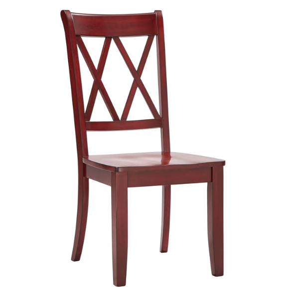 Farmhouse X-Back Solid Wood Dining Chairs (Set of 2) – Rustic Kitchen or Dining Room Seating