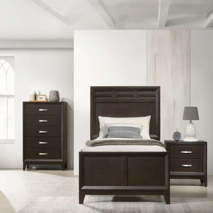 Elegant Black Luxury Twin Bedroom Set: 3-Piece Collection for a Chic and Modern Look