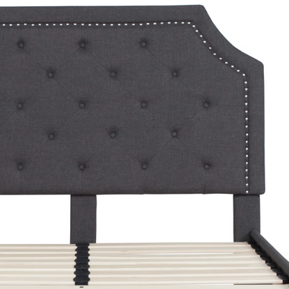 Elegant Button Tufted Upholstered Platform Bed Frame – Full Double Size with Modern Design