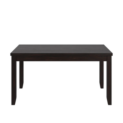 Solid Wood Rectangular Dining Table with Two Drawers – Distressed Finish, Rubberwood Construction, and Organized Storage