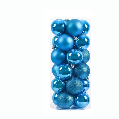 Blue Christmas Ball Ornaments – 24-Piece Set, Shatterproof Holiday Decorations (Available in 3 cm, 4 cm, and 6 cm)