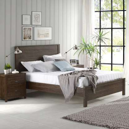 Heavy-Duty Solid Wood Twin Bedroom Set: 3-Piece Collection Featuring Sturdy Bed Frame and Two Bedside Tables