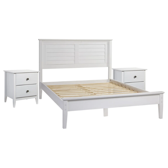 Brushed Wooden Full Double Size Bed and Bedroom Set – Elegant Design with Sturdy Construction and Rustic Charm