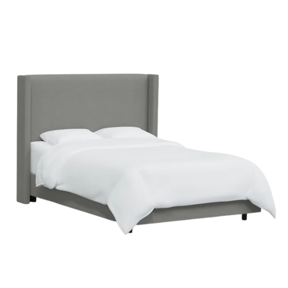 Cozy and Sleek Modern Queen Size Upholstered Wingback Bed