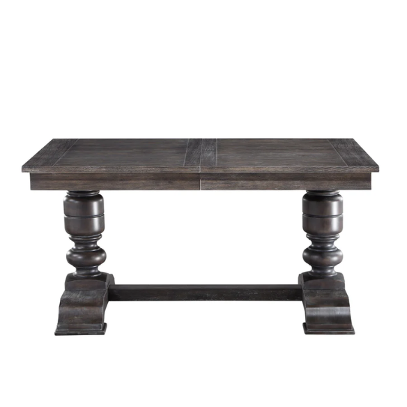Extendable Dining Table – Classic with a Modern Twist, Distressed Washed Espresso Finish, Two 18-inch Extension Leaves, Seats Up to 8