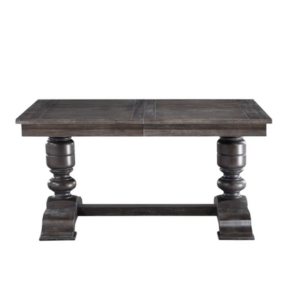 Extendable Dining Table – Classic with a Modern Twist, Distressed Washed Espresso Finish, Two 18-inch Extension Leaves, Seats Up to 8