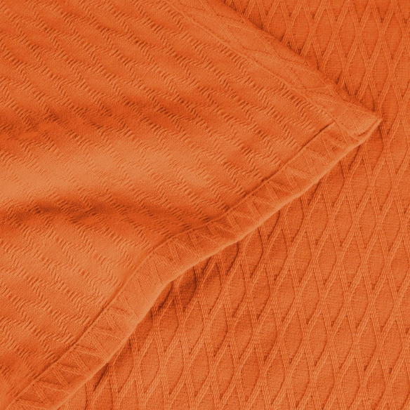 Burnt Orange Weave Cotton Blanket – Luxurious, Soft & Breathable All-Season Comfort