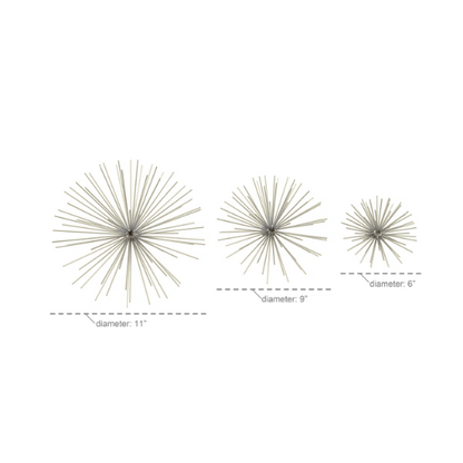 Metal 3D Long Spike Wall Décor Set – Contemporary Sunburst Design for Living Room, Entryway & Bedroom Accent