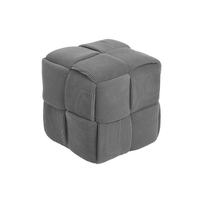 Grey Corduroy Ottoman - Stylish and Comfortable Footrest for Living Room, Bedroom, or Office