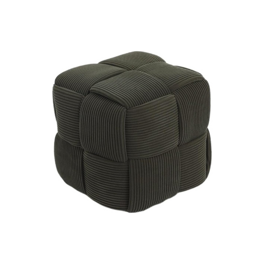 Forest Green Corduroy Ottoman – Stylish and Durable Footrest for Home or Office
