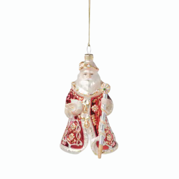 Blown Glass Santa Ornament – Classic Holiday Collectible