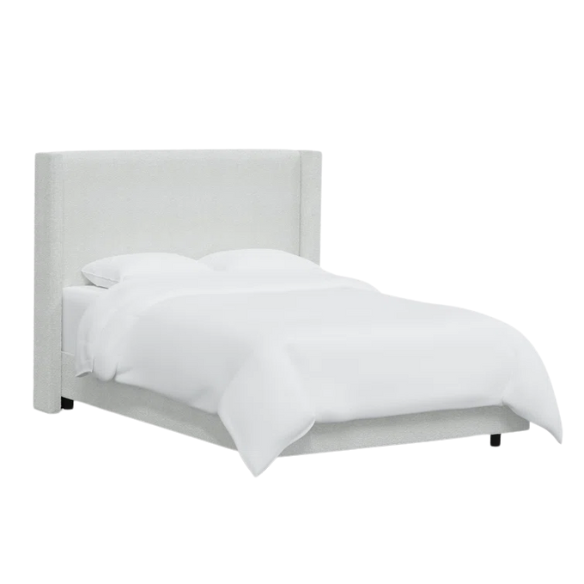 Cozy and Sleek Modern Queen Size Upholstered Wingback Bed