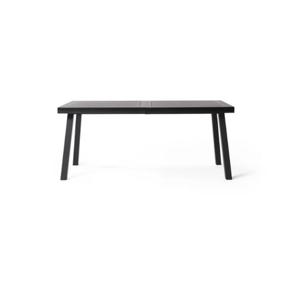 Acacia Wood and Iron 6-Seat Dining Table – Rustic Metal Frame with Natural Stained Acacia Wood Top, Modern Industrial Style for Timeless Appeal