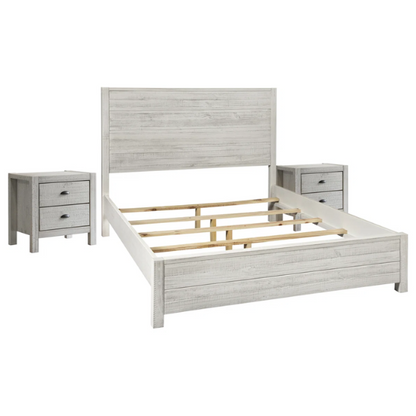 Durable Solid Pine Wood Queen Bed with Matching Dresser and Nightstand – Standard 3-Piece Bedroom Set