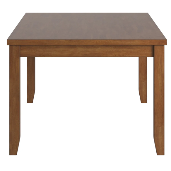 Solid Wood Rectangular Dining Table with Two Drawers – Distressed Finish, Rubberwood Construction, and Organized Storage