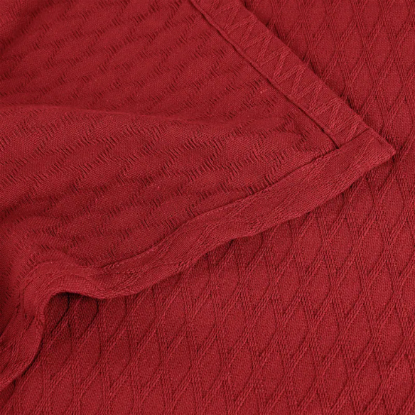Burgundy Weave Cotton Blanket – Elegant, Soft & Breathable All-Season Comfort
