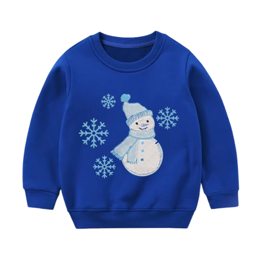 Youth Snowman with Snowflakes Sweater