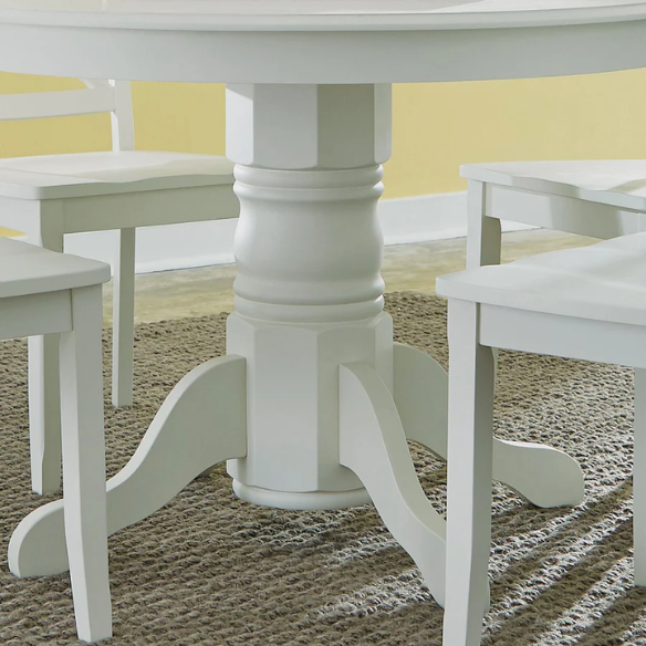 42" Round Pedestal Dining Table – Solid Hardwood Construction, Versatile Design, Seats 4