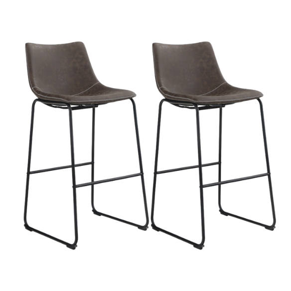 Square PU Leather Counter Height Bar Stools with Backrest – Set of 2 | Vintage-Inspired, Comfortable, and Easy to Assemble