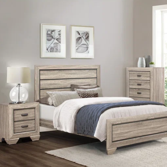 Luxurious Rustic Twin 4-Piece Solid Wood Bedroom Set: Timeless Style Meets Comfort