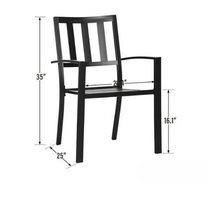 5-Piece E-Coated Metal Outdoor Patio Dining Set with Stackable Chairs – Durable, Comfortable, and Stylish for Your Outdoor Entertaining