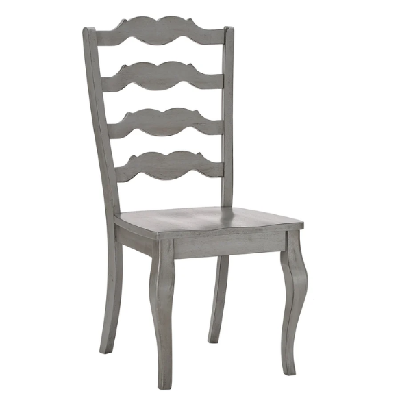 Rustic Ladder Back Solid Wood Dining Chairs (Set of 2) – Farmhouse Style Kitchen or Dining Room Seating