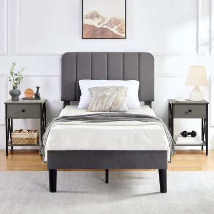 Elegant Grey Luxury Twin Bedroom Set: Exquisite 3-Piece Collection for a Stylish and Sophisticated Space
