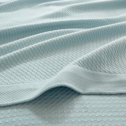 Light Blue Egyptian Cotton Quilted Blanket – Soft, Breathable, and All-Season Comfort