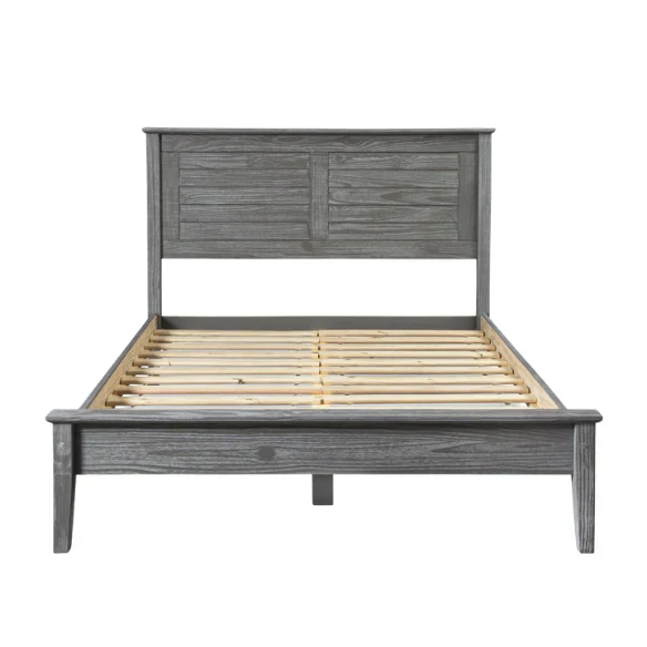 Brushed Wooden Full Double Size Bed and Bedroom Set – Elegant Design with Sturdy Construction and Rustic Charm