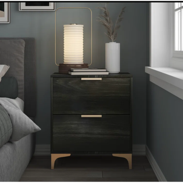 Opulent Black Luxury: Exquisite Twin Bedroom 3-Piece Set for Sophisticated Living