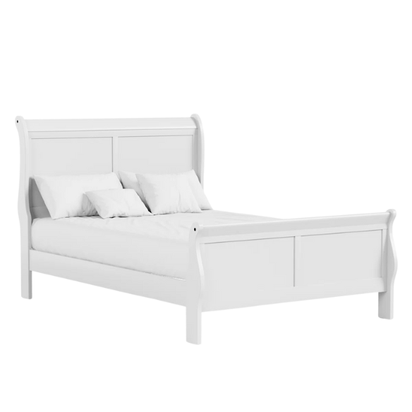 Elegant Queen Size Sleigh Wooden 3-Piece Bedroom Set with English Dovetail Design