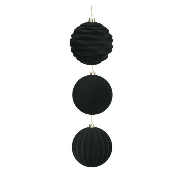 Dark Green Velvet Christmas Ball Ornament Set – 9-Piece Luxury Holiday Décor (10 cm / 3.94 in)