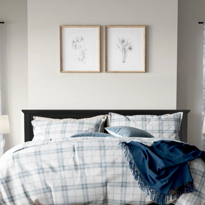 King Size Solid Oak Platform Storage Bed with Inset Panel Headboard, Molding Detail, and Slat System