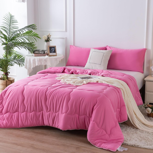 Ultra-Soft Comforter Set – Jersey Knit, Breathable, and Fluffy with Lightweight Down Alternative & Matching Pillowcase